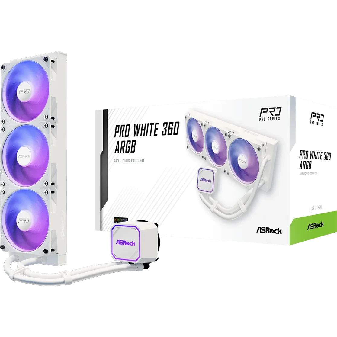 Система жидкостного охлаждения ASRock Pro 360 ARGB White - 90-APRA36-WAAGA6 - photo 9