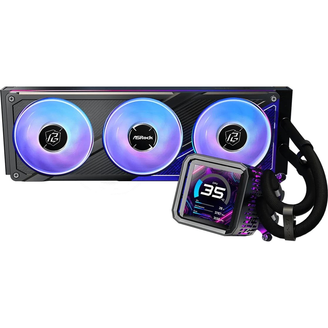 Система жидкостного охлаждения ASRock Phantom Gaming 360 LCD Black - 90-APGA36-BAAGA5