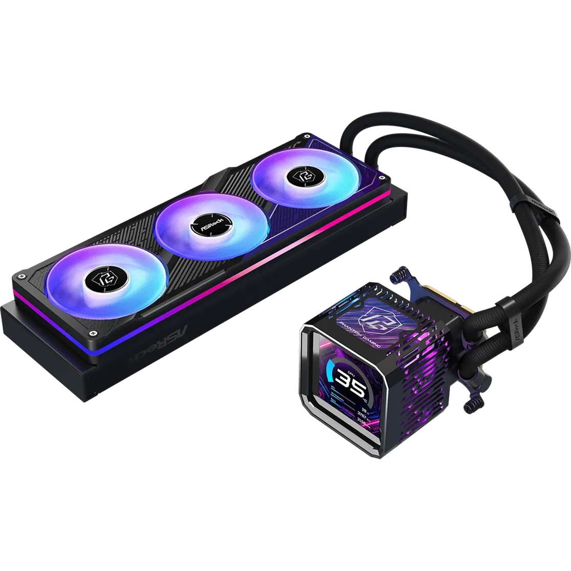 Система жидкостного охлаждения ASRock Phantom Gaming 360 LCD Black - 90-APGA36-BAAGA5 - photo 4