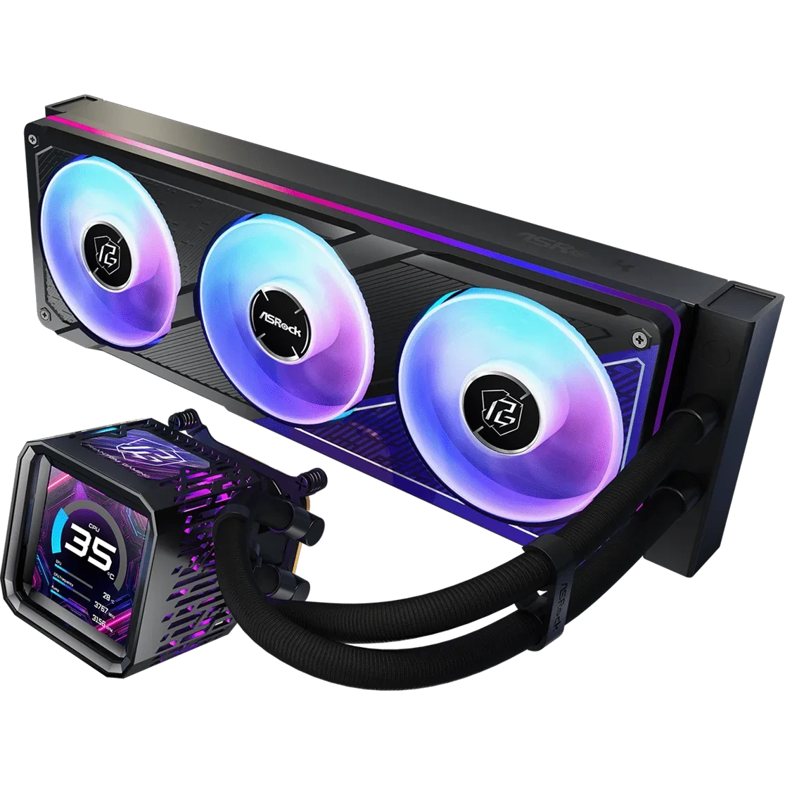 Система жидкостного охлаждения ASRock Phantom Gaming 360 LCD Black - 90-APGA36-BAAGA5 - photo 2
