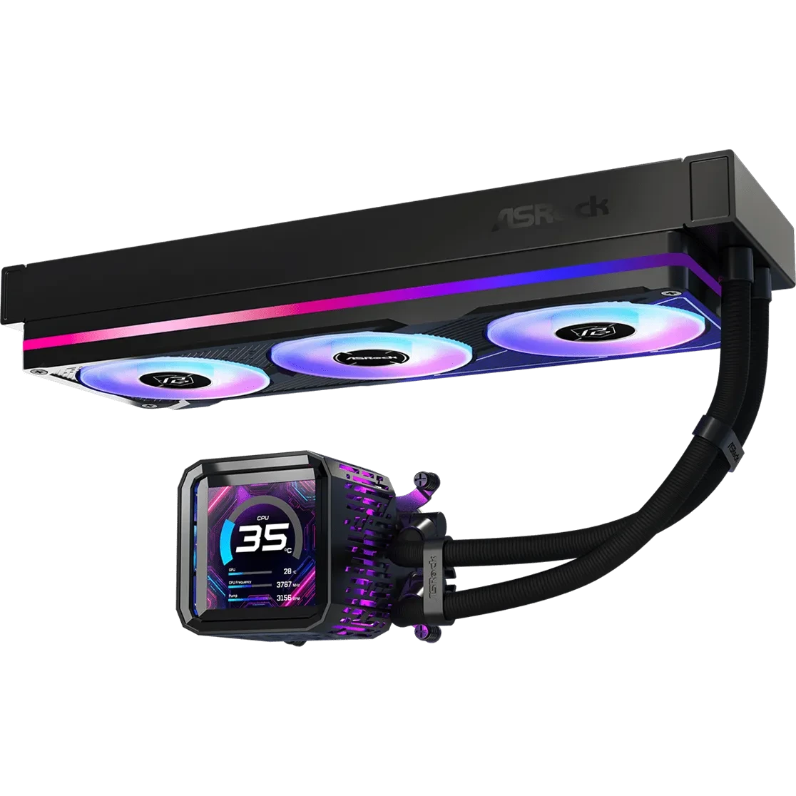 Система жидкостного охлаждения ASRock Phantom Gaming 360 LCD Black - 90-APGA36-BAAGA5 - photo 3