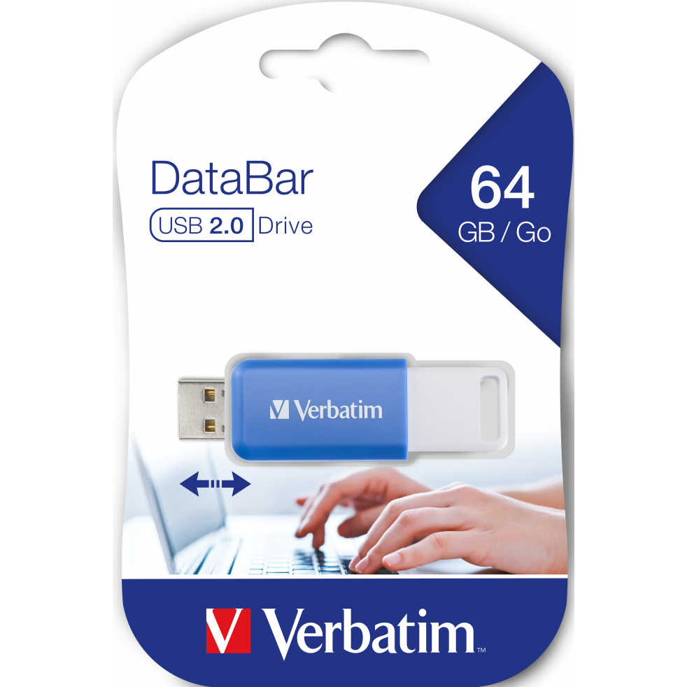 USB Flash накопитель 64GB Verbatim DataBar Blue (49455) - photo 3