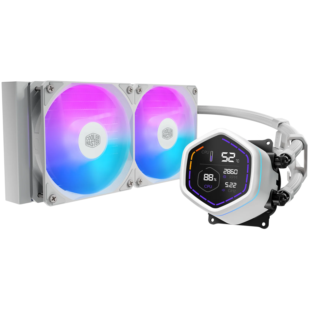 Système de refroidissement liquide Cooler Master MasterLiquid Core Nex Digital 240 White (MLX-D24M-A18PW-RD​​)