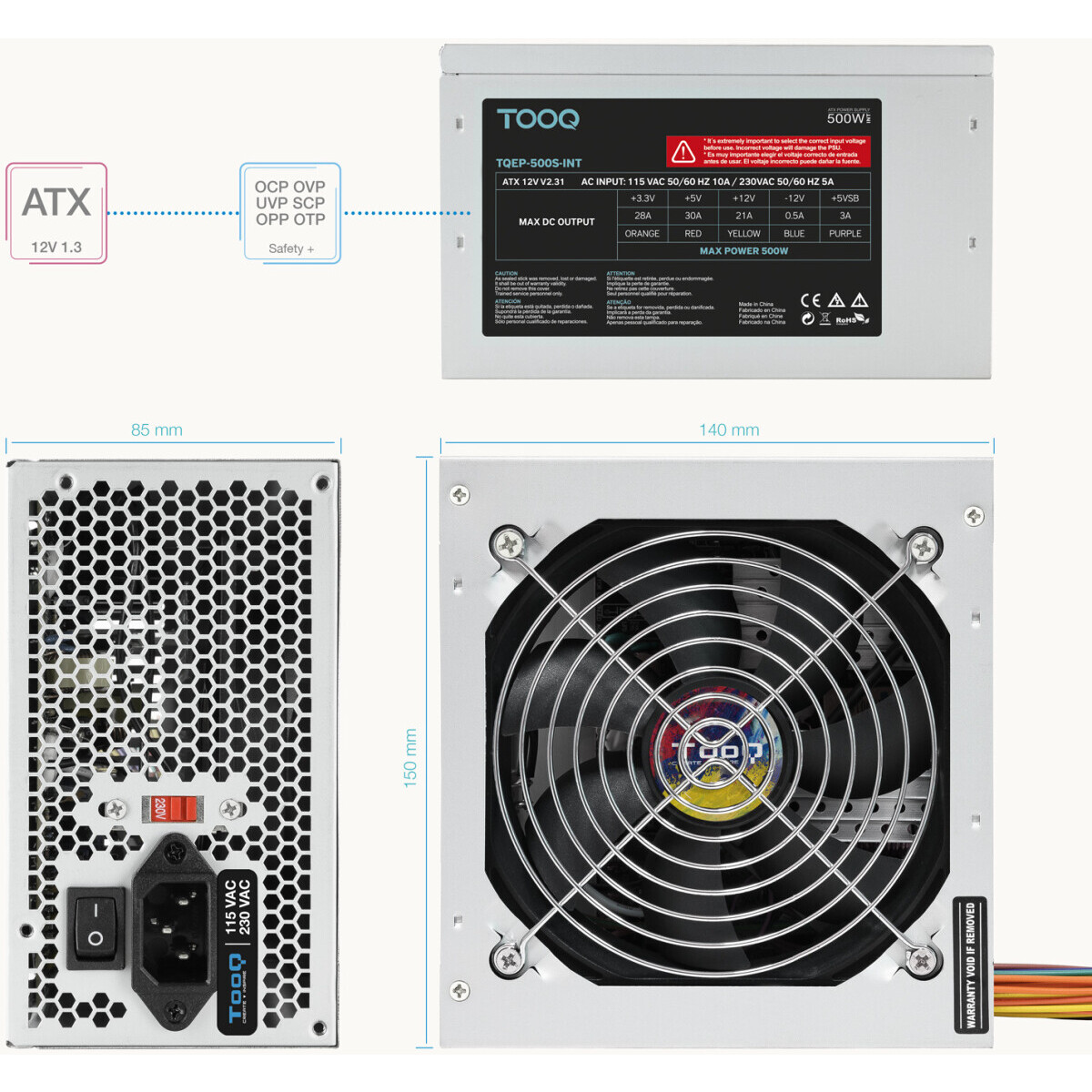 Alimentation électrique 500W TooQ Ecopower II INT (TQEP-500S-INT) - photo 5