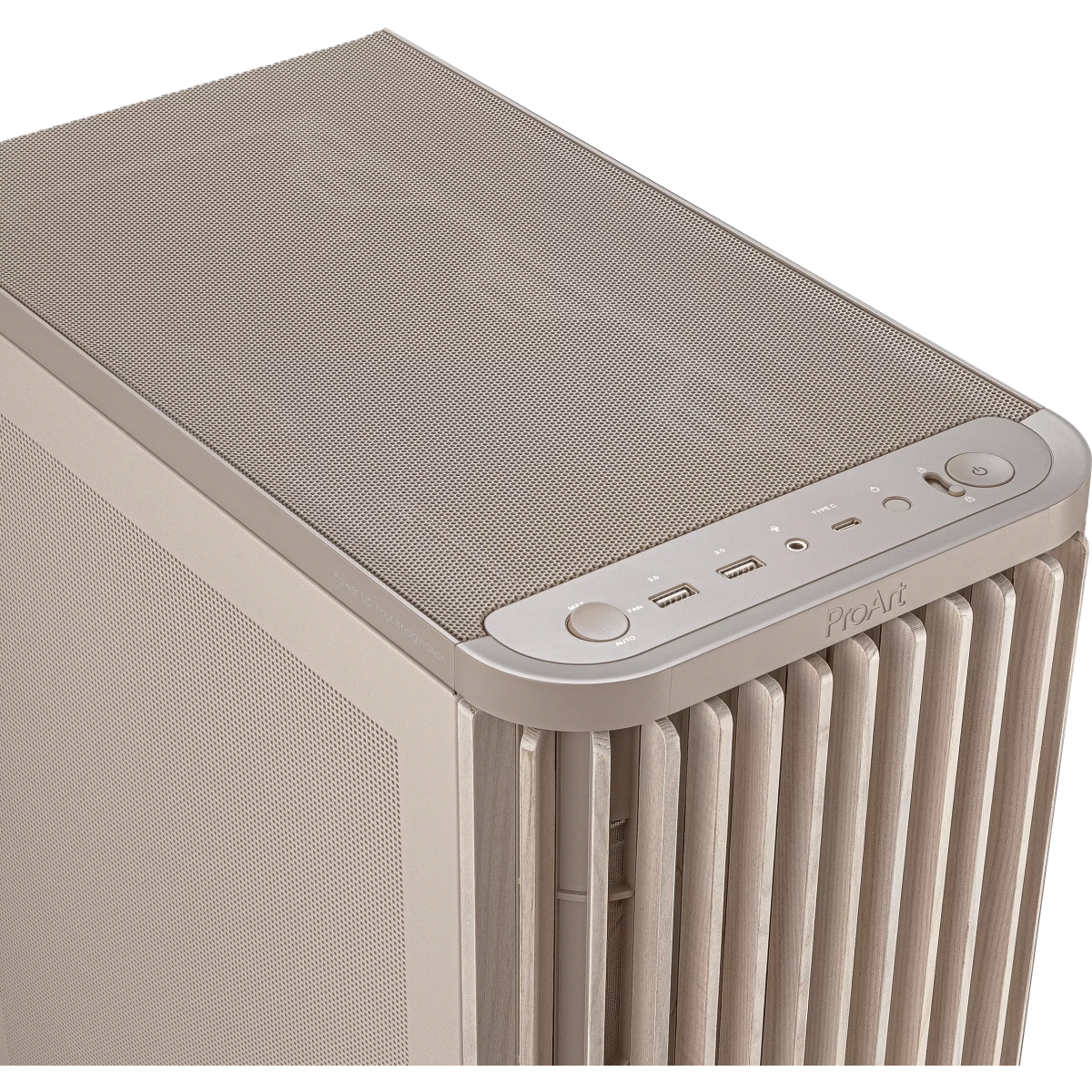 Boîtier ASUS ProArt PA401 Wood Edition Mesh Panel Beige - 90DC00M7-B39000 - photo 4
