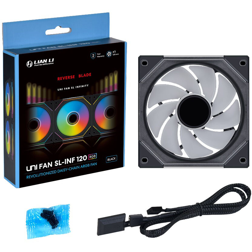Ventilateur pour boîtier Lian Li UNI Fan SL Infinity 120 Reverse Blade Black - G99.12RSLIN1B.00/G99.12RSLIN1B.R0 - photo 6