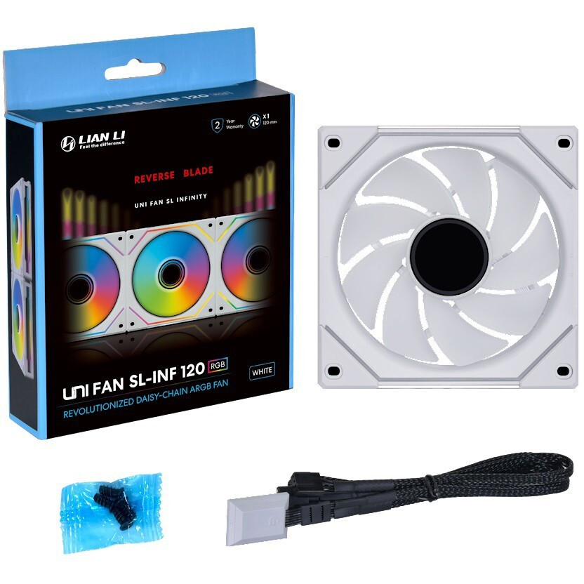 Ventilateur pour boîtier Lian Li UNI Fan SL Infinity 120 Reverse Blade White - G99.12RSLIN1W.(00/R0) - photo 3