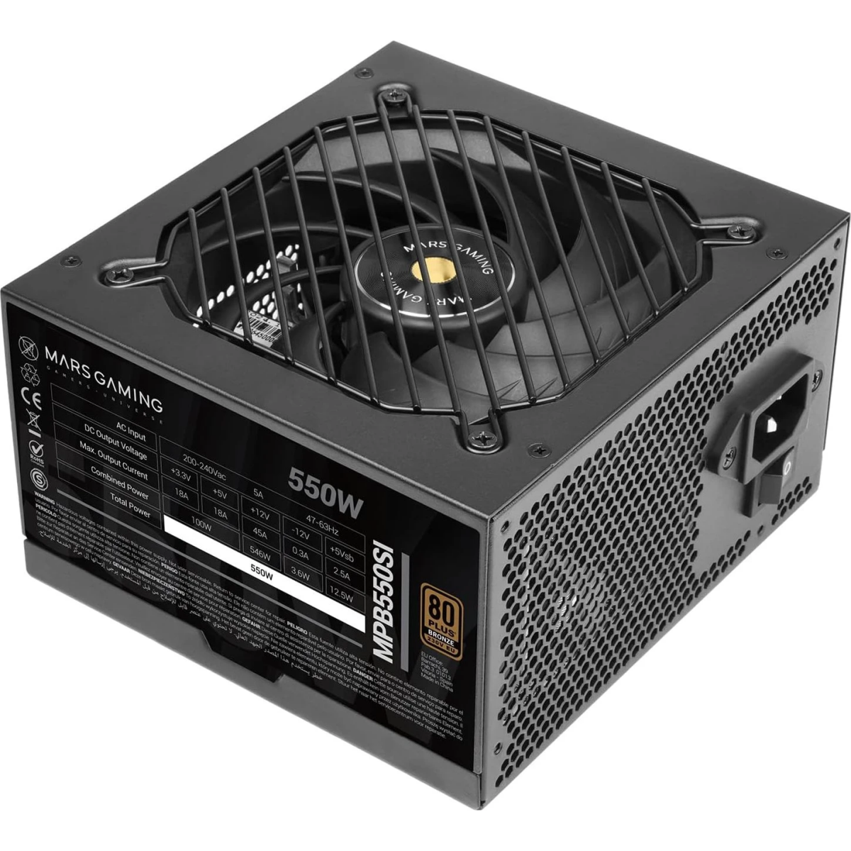 Alimentation électrique 550W Mars Gaming MPB550SI