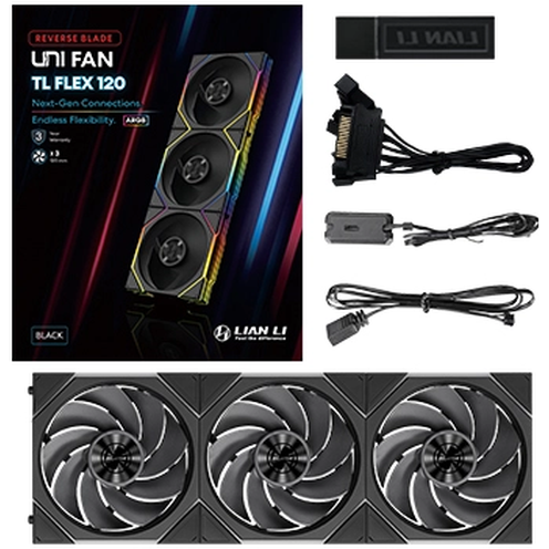 Ventilateur pour boîtier Lian Li UNI Fan TL Flex Reverse 120 Black (3 pcs) - G9F.12RTL1F3B.00 - photo 10