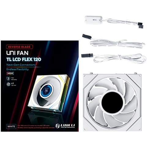 Ventilateur pour boîtier Lian Li UNI Fan TL LCD Flex Reverse 120 White - G9F.12RTLLCD1F1W.00 - photo 6