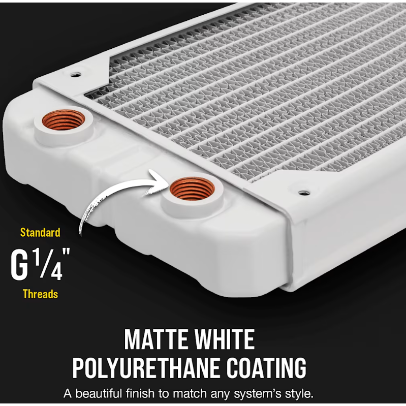 Radiateur pour le refroidissement liquide du CPU Corsair Hydro X Series XR5, 240 mm White - CX-9030007-WW - photo 6