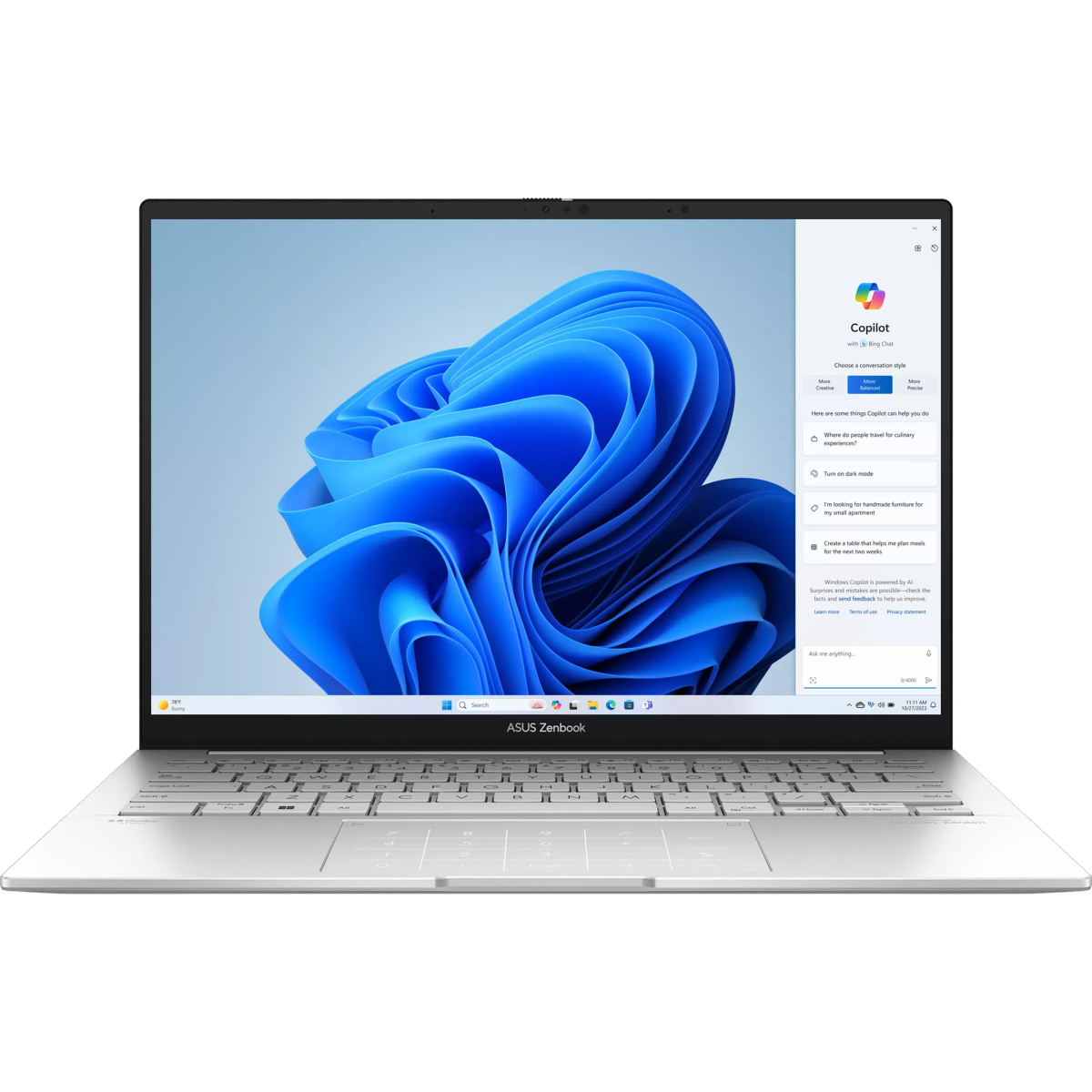 Ordinateur portable ASUS UX3405CA Zenbook 14 Foggy Silver (DICQD1065X) - UX3405CA-DICQD1065X