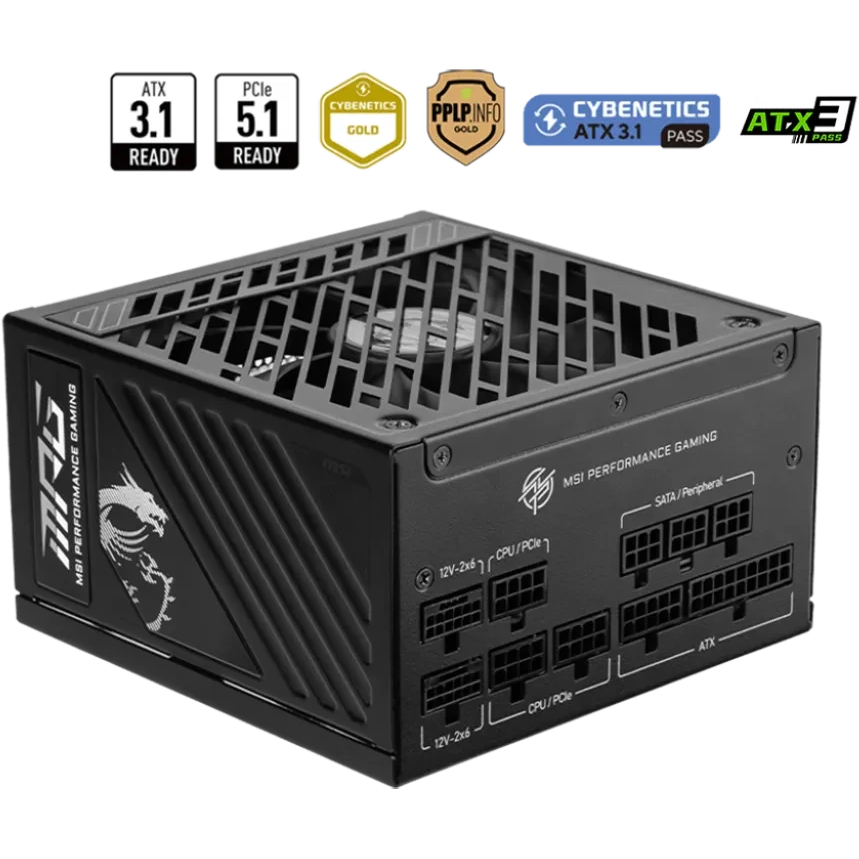 Alimentation électrique 1000W MSI MPG A1000GS PCIE5 - 306-7ZPFY11-CE0 - photo 4