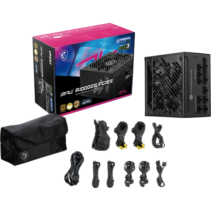 Alimentation électrique 1000W MSI MPG A1000GS PCIE5 - 306-7ZPFY11-CE0 - photo 5