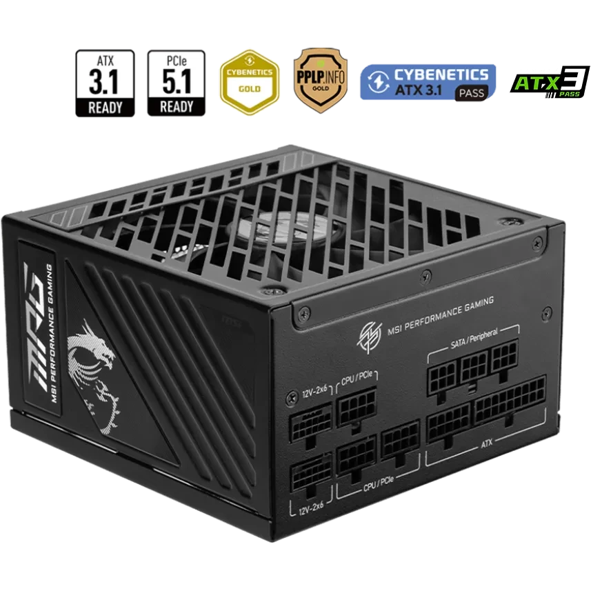 Alimentation électrique 1250W MSI MPG A1250GS PCIE5 - 306-7ZPFX11-CE0 - photo 4