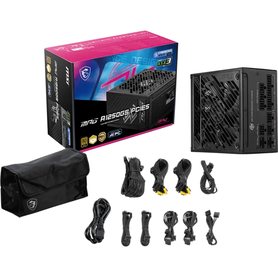 Alimentation électrique 1250W MSI MPG A1250GS PCIE5 - 306-7ZPFX11-CE0 - photo 5