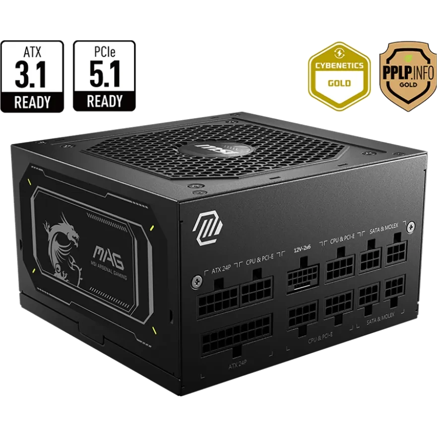 Alimentation électrique 850W MSI MAG A850GL PCIE5 II - 306-7ZP8D11-CE0 - photo 2