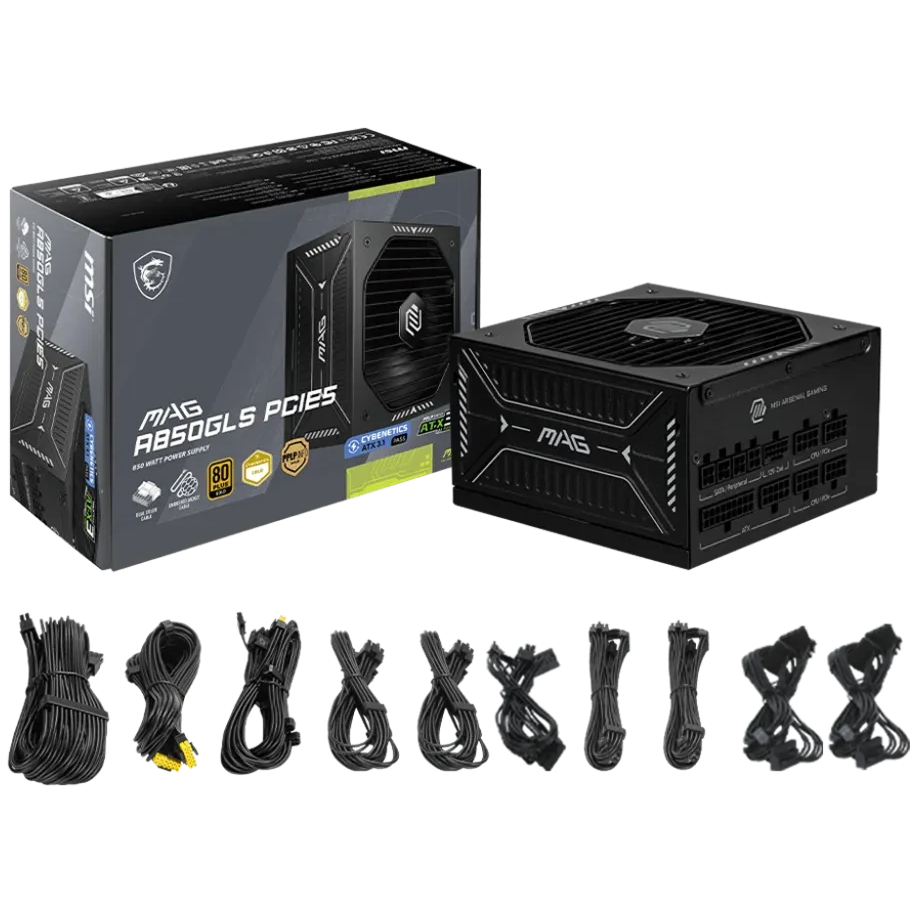 Alimentation électrique 850W MSI MAG A850GLS PCIE5 - 306-7ZPIY11-CE0 - photo 4