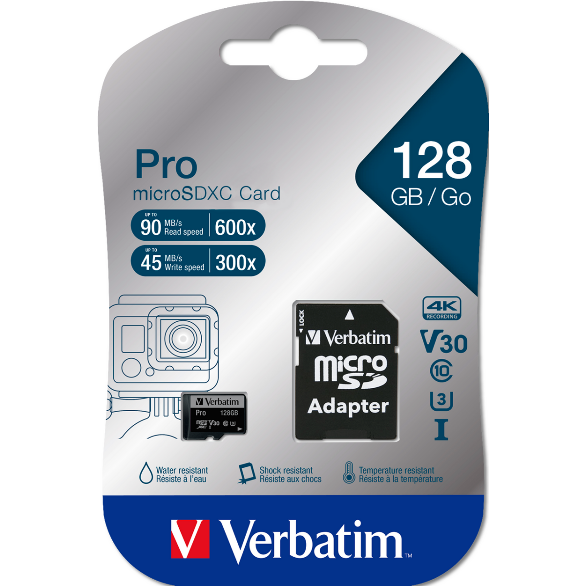 Carte mémoire 32GB MicroSD Verbatim Pro + SD adapter (47041) - photo 2