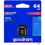 Carte mémoire 64GB MicroSD GOODRAM M1AA + SD adapter (M1AA-0640R12)