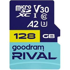 Carte mémoire 128GB MicroSD GOODRAM RIVAL M2AA + SD adapter (GGSM2AA-1280R12)