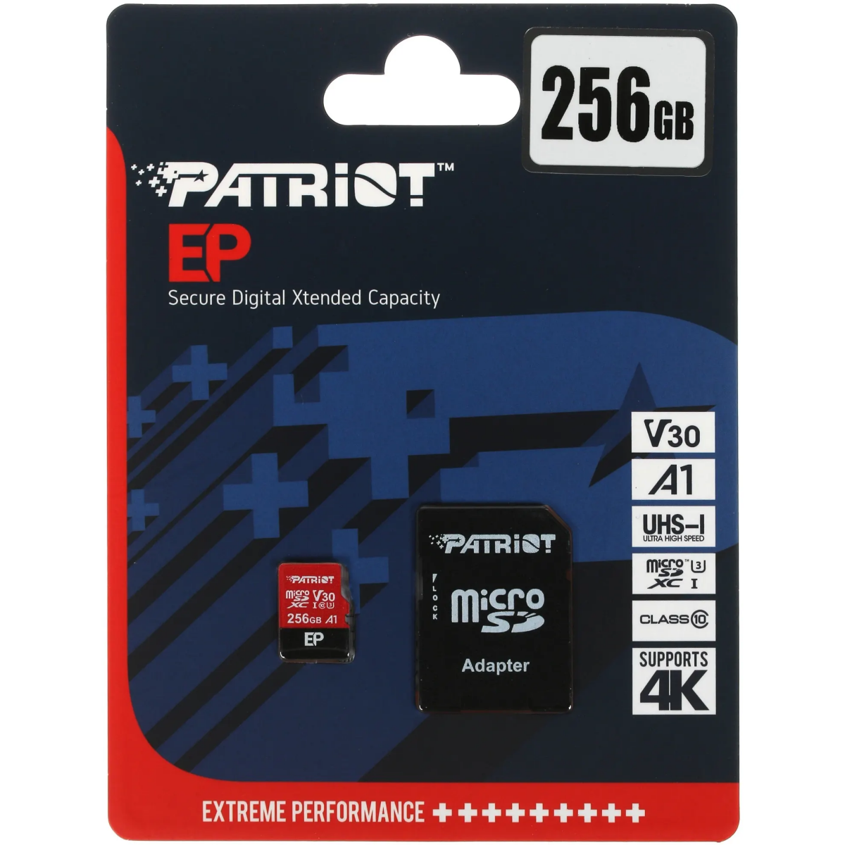 Carte mémoire 256GB MicroSD Patriot EP + SD adapter (PEF256GEP31MCX) - photo 2