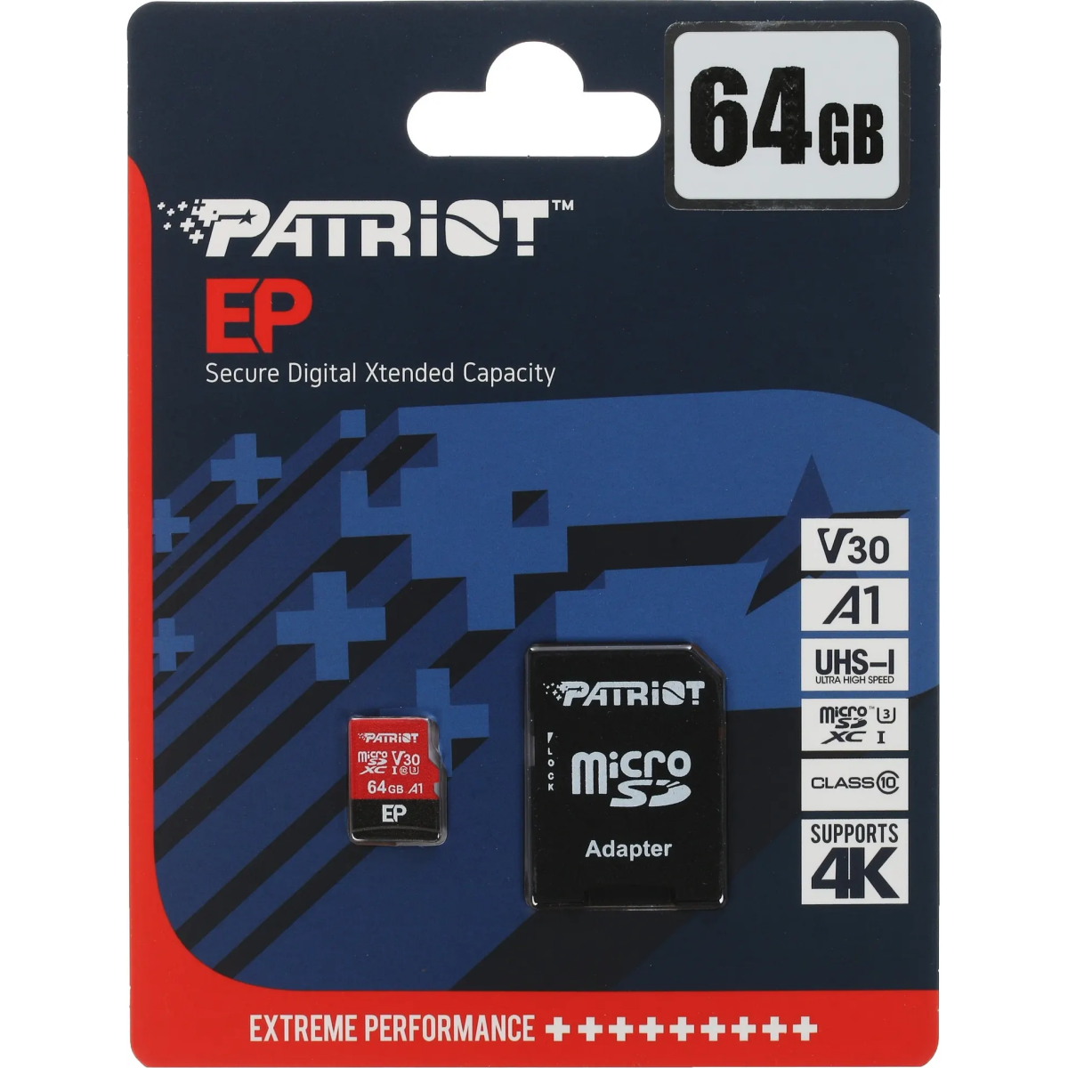 Carte mémoire 64GB MicroSD Patriot EP + SD adapter (PEF64GEP31MCX) - photo 2