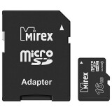 La carte mémoire 16Gb MicroSD Mirex + SD adapter (13613-ADTMSD16)