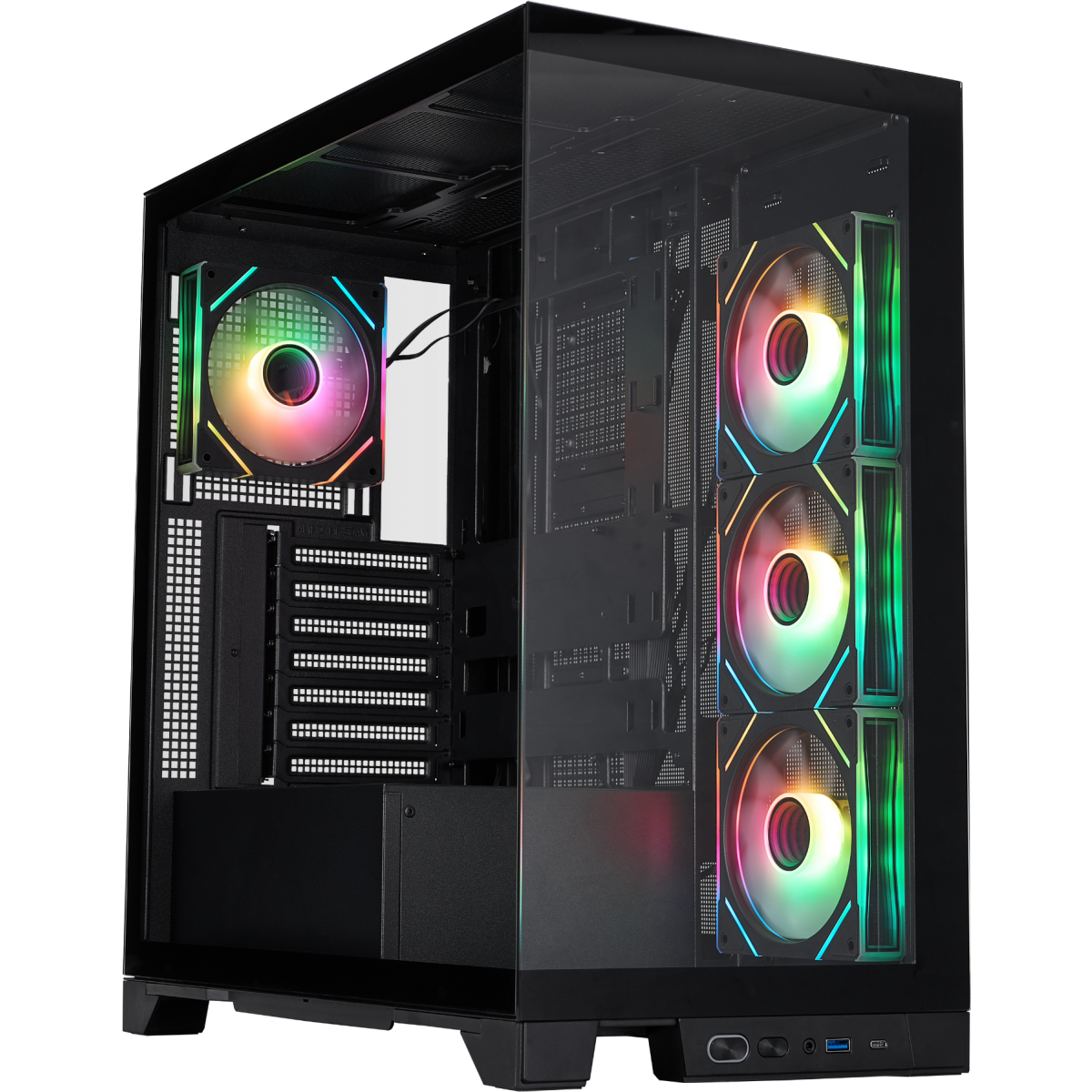 Boîtier 1STPLAYER MIKU Mi8 ARGB Black - Mi8-BK-3FC7R-1FC7