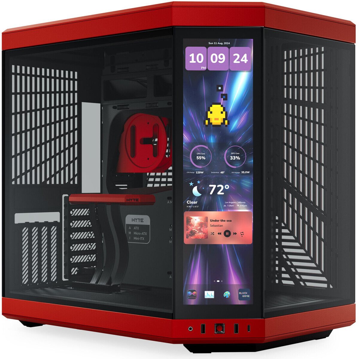Boîtier HYTE Y70 Touch Infinite Black Cherry - CS-HYTE-Y70TTI-RB