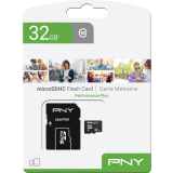 Carte mémoire 32GB MicroSD PNY Performance Plus + SD adapter (P-SDU32G10PPL-GE)