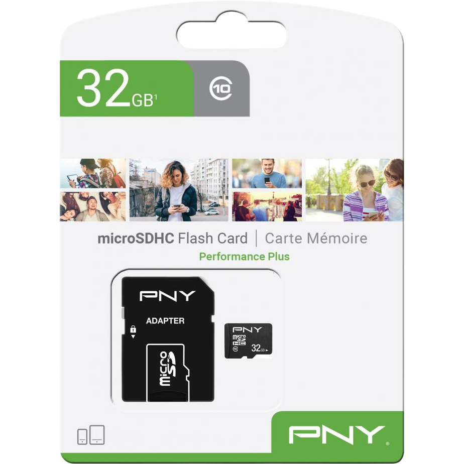 Carte mémoire 32GB MicroSD PNY Performance Plus + SD adapter (P-SDU32G10PPL-GE) - photo 3