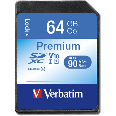 Carte mémoire 64GB SD Verbatim Premium (44024)