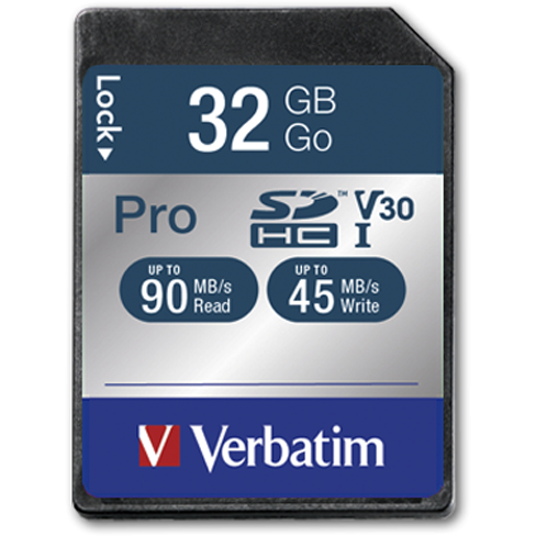 Carte mémoire 32GB SD Verbatim Pro (47021)