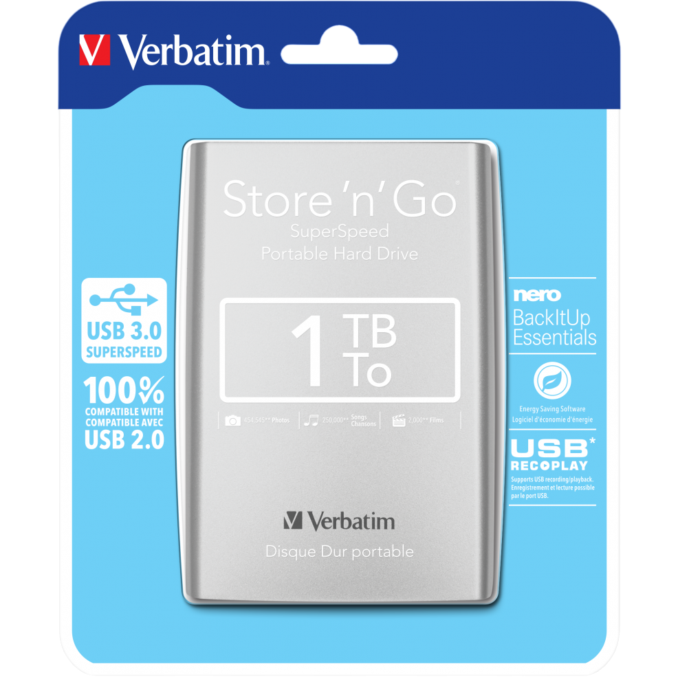 Disque dur externe 1TB Verbatim Store 'n' Go Silver (53071) - photo 4