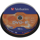 Disks DVD-R Verbatim 4.7Gb 16x Cake Box (10pcs) (43523)