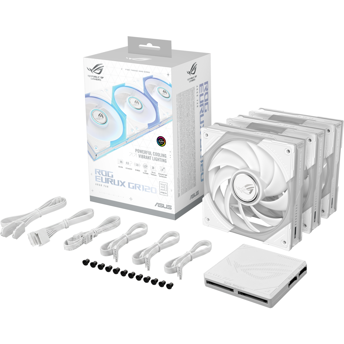 Ventilateur pour boîtier ASUS ROG Eurux GR120 ARGB White (3 pcs) - 90DA00J3-B09020 - photo 9
