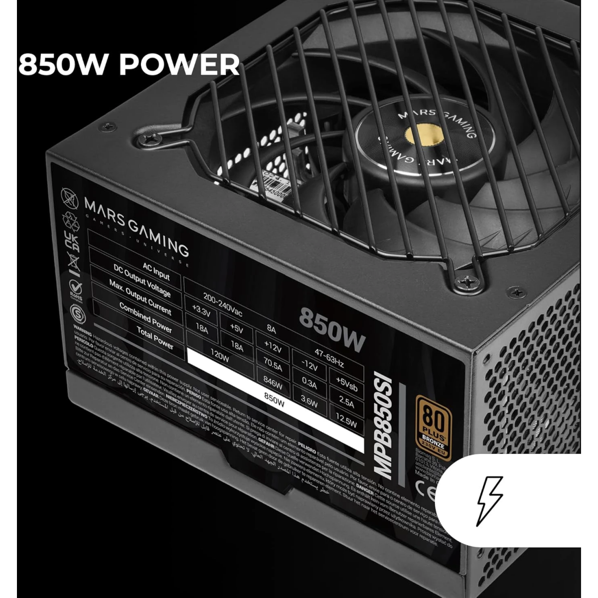 Alimentation électrique 850W Mars Gaming MPB850SI - photo 5