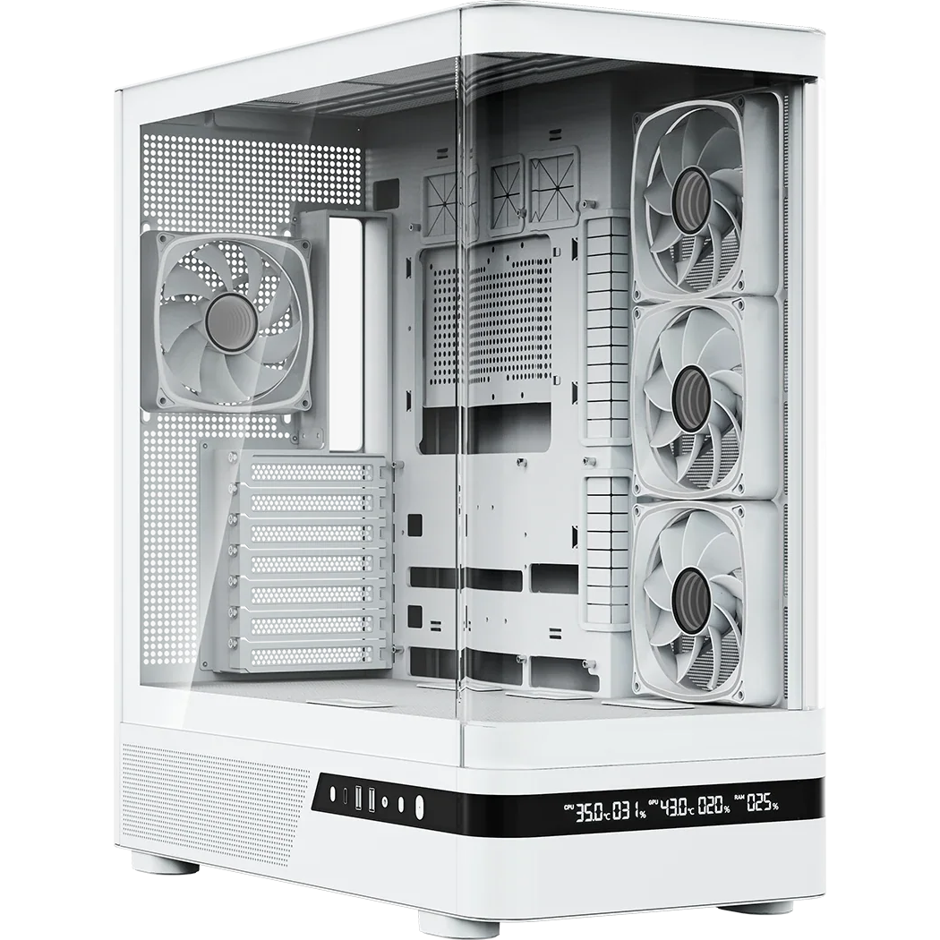 Boîtier MODECOM Volcano AQ200 ARGB Midi White - MC-A-AQ200-4FA-W - photo 2
