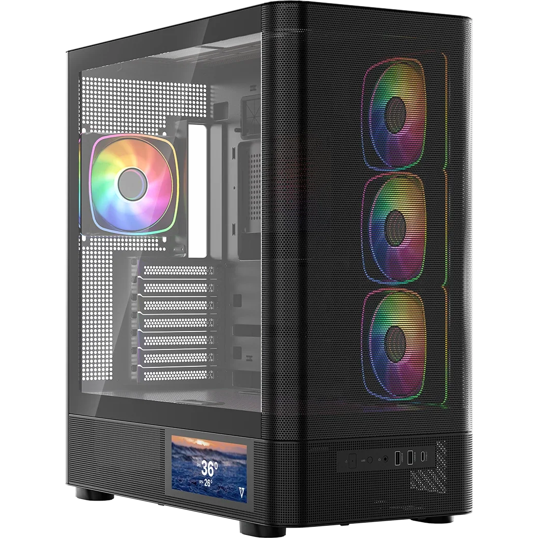 Boîtier MODECOM Volcano AQ400 ARGB Midi Black - MC-A-AQ400-4FA-B
