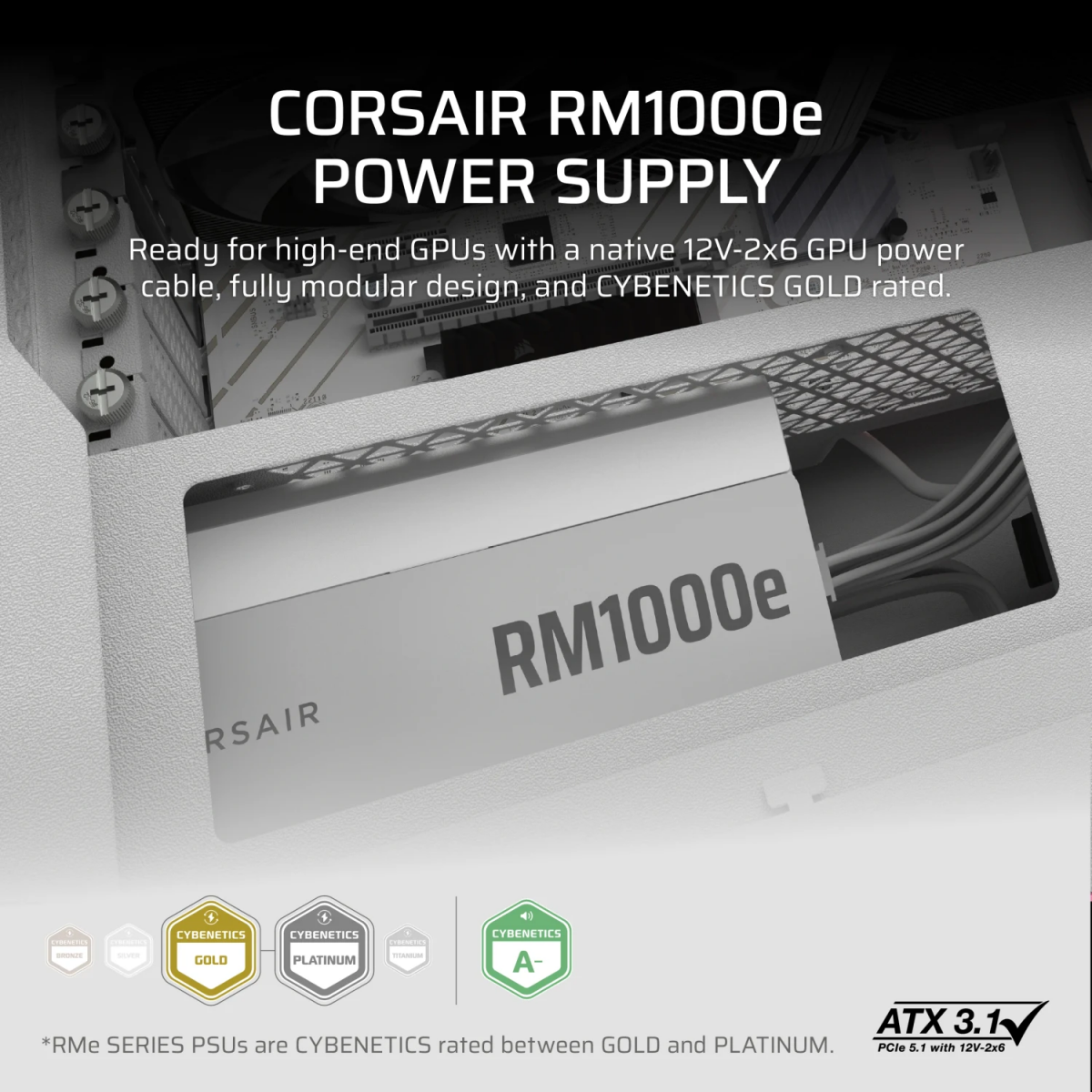 Alimentation électrique 1000W Corsair RM1000e (CP-9020294-EU) - photo 13