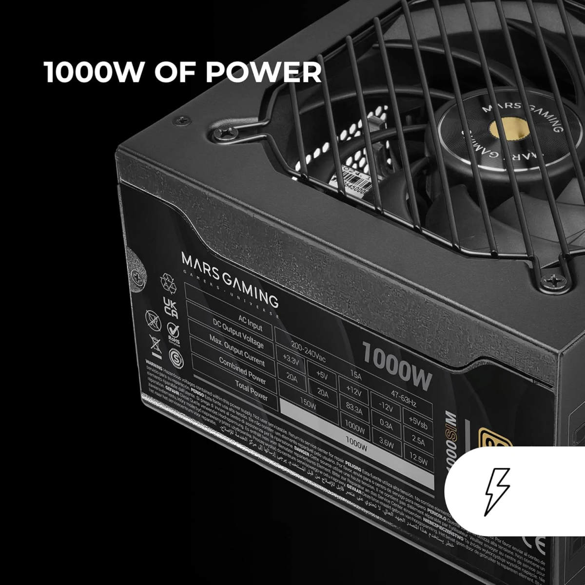 Alimentation électrique 1000W Mars Gaming MPB1000SIM - photo 8