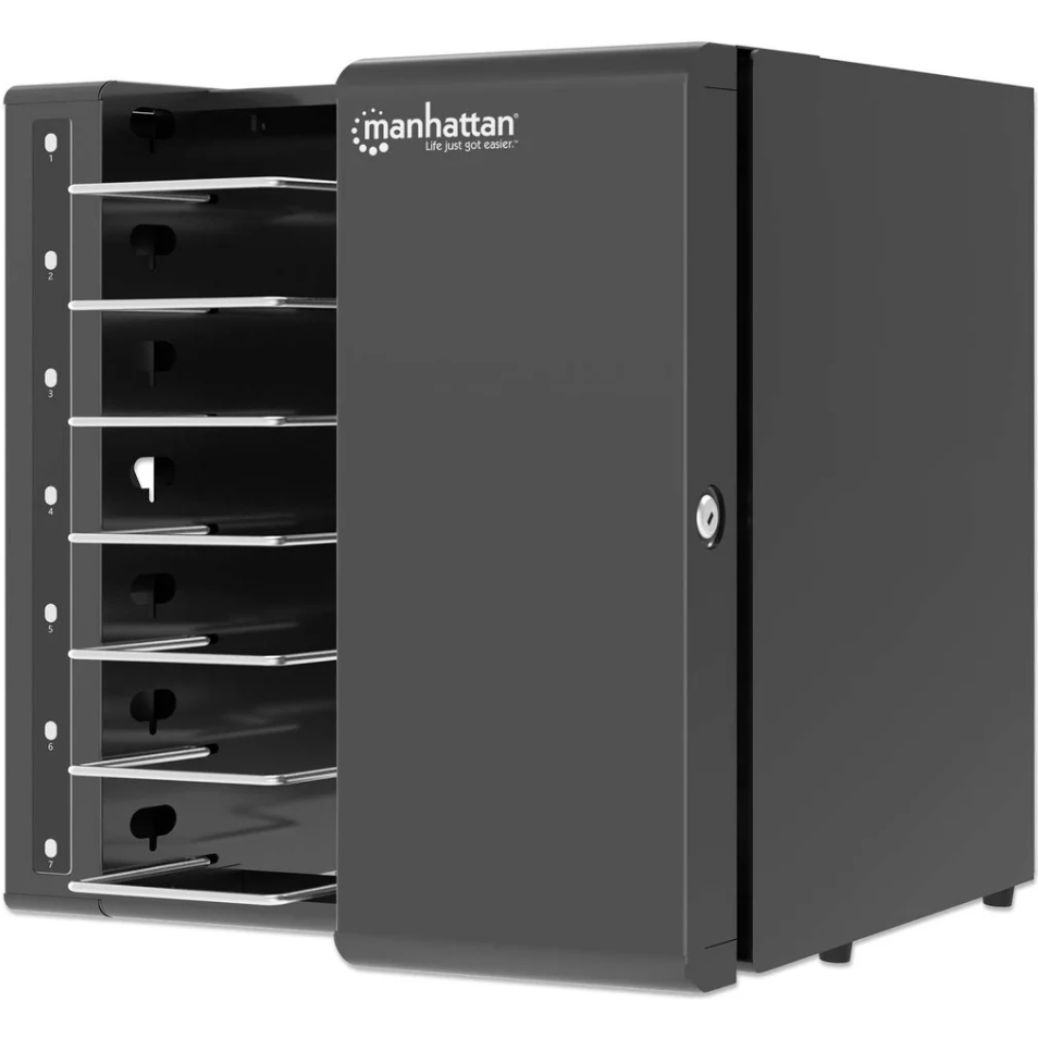 Armoire de chargement pour ordinateurs portables Manhattan 7-Port USB-C Desktop Charging Cabinet 65W - 181297