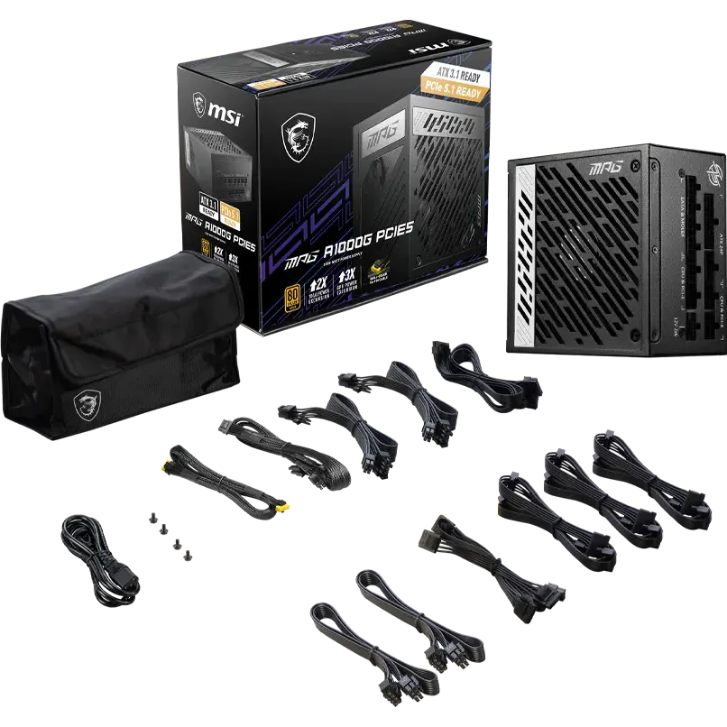 Alimentation électrique 1000W MSI MPG A1000G PCIE5 - 306-7ZP7C11-CE0 - photo 5