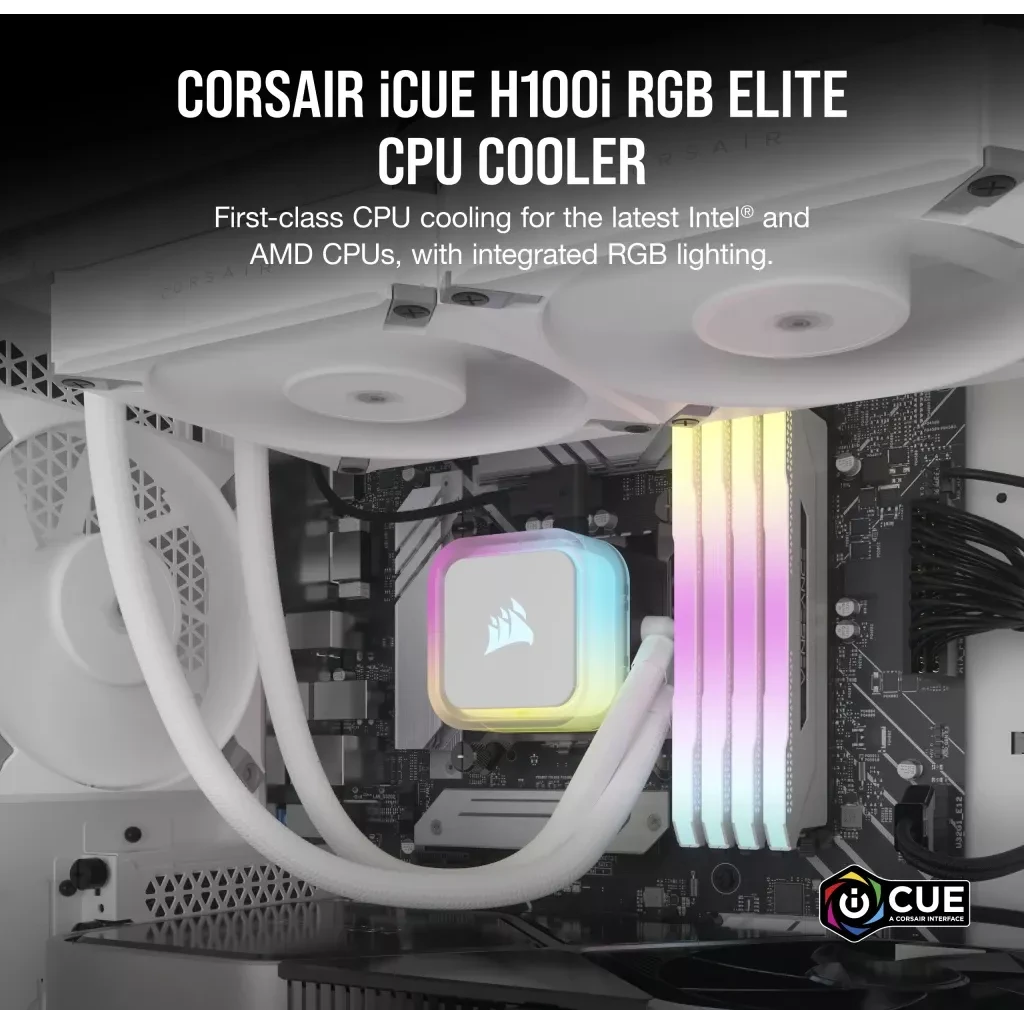 Système de refroidissement liquide Corsair iCUE H100i RGB ELITE White (CW-9060078-WW) - photo 10