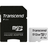 Atmiņas kartes 512Gb MicroSD Transcend 300S + SD adapter (TS512GUSD300S-A)