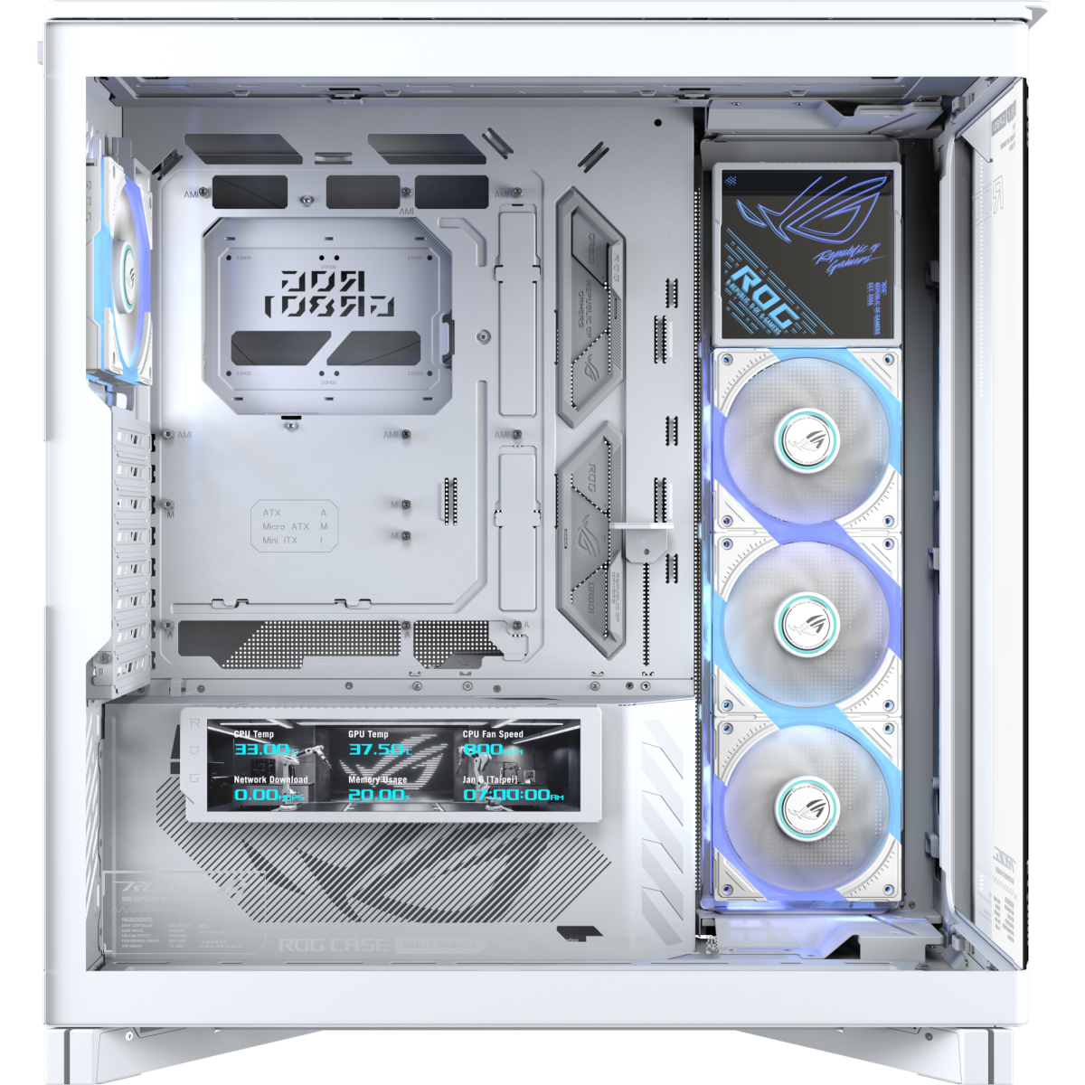 Boîtier ASUS ROG Cronox GR801 Curve TG ARGB White - 90DC00T3-B09030 - photo 5