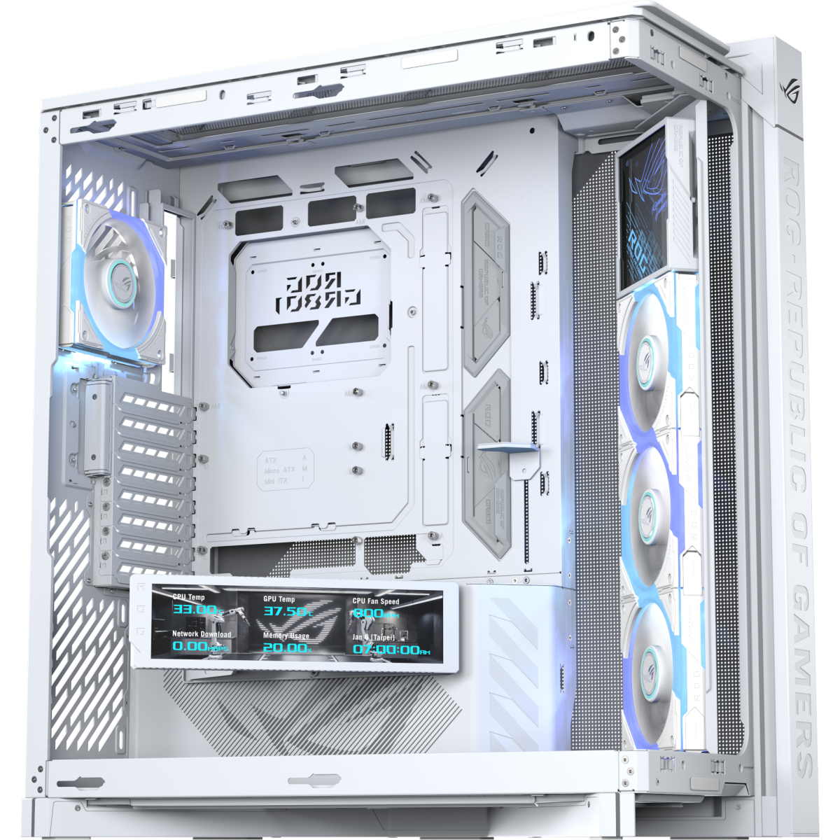 Boîtier ASUS ROG Cronox GR801 Curve TG ARGB White - 90DC00T3-B09030 - photo 7