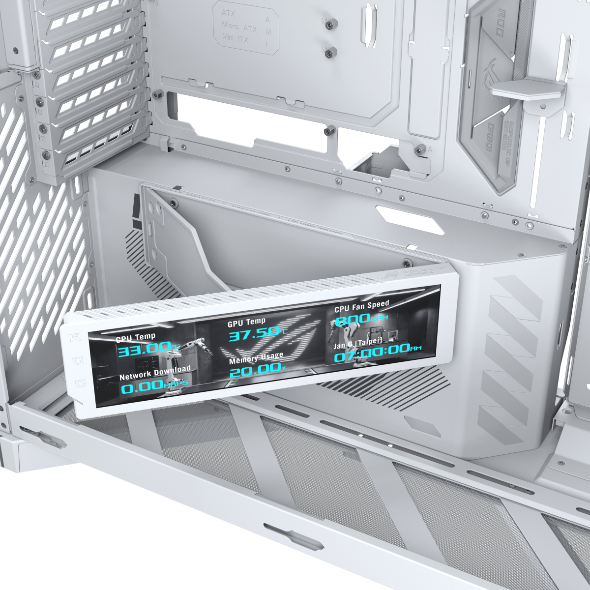 Boîtier ASUS ROG Cronox GR801 Curve TG ARGB White - 90DC00T3-B09030 - photo 8