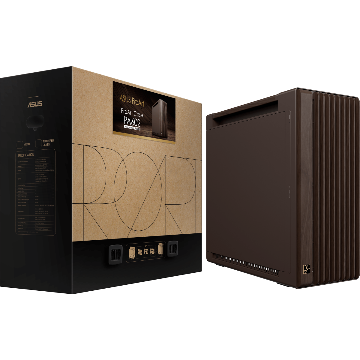 Boîtier ASUS ProArt PA602 Wood Edition Metal Panel Retro Brown - 90DC00J8-B09010 - photo 15